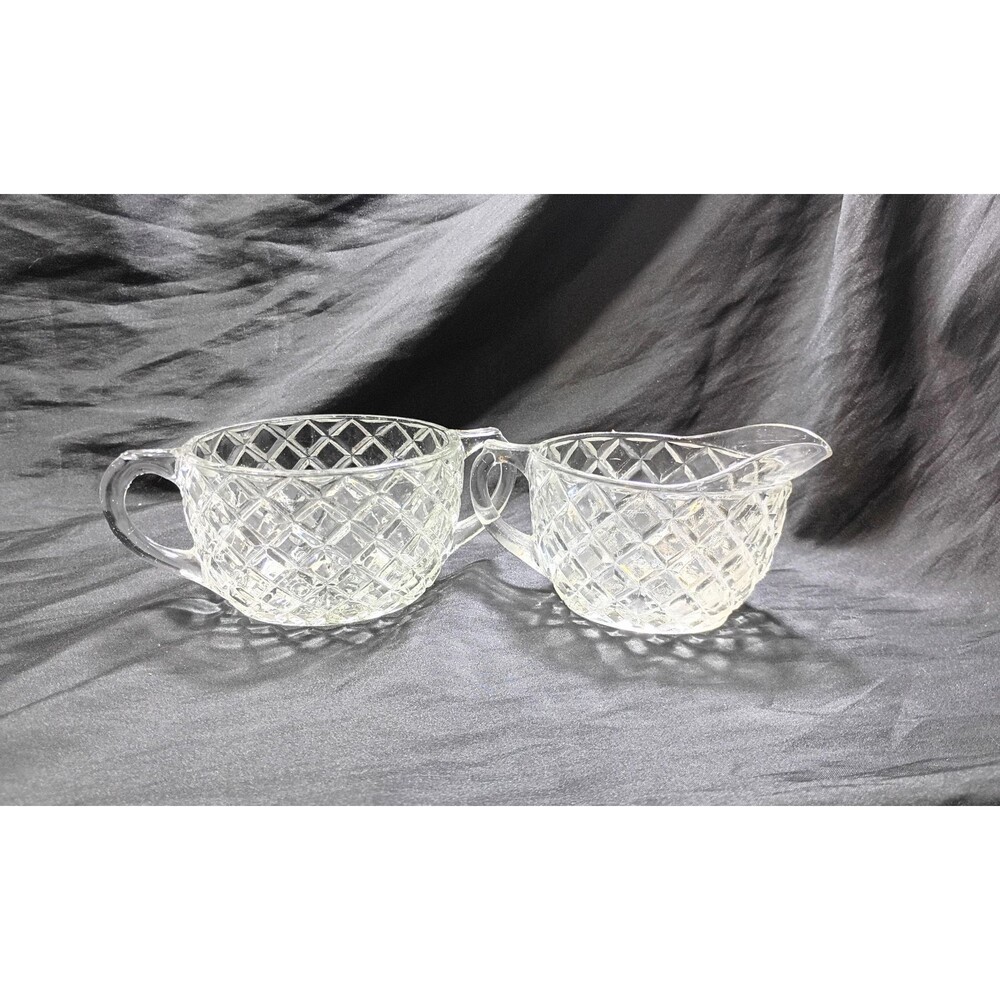 Vintage Anchor Hocking Waterford Cream and Sugar Bowls